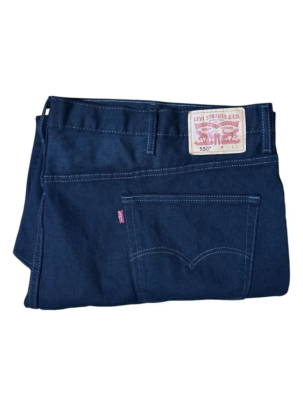 Levis 550 Relaxed Fit Tapered Leg Jeans Big&Tall Black Denim 54x32 100% Cotton